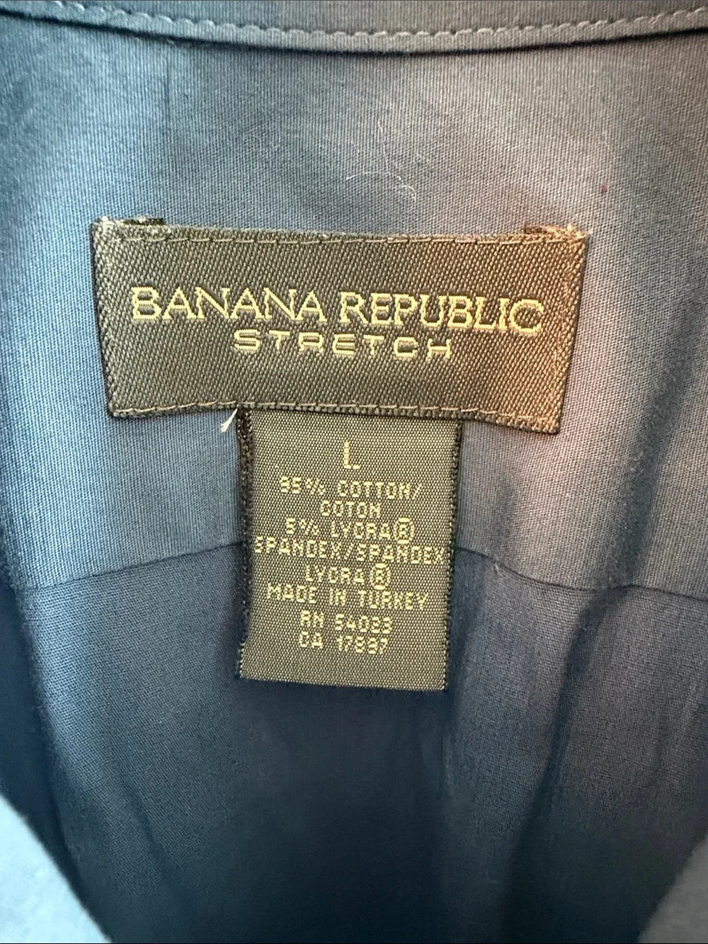 Banana Republic Men's Slate-Blue Long Sleeve Dress Shirt